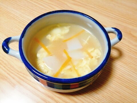こんにゃくと人参と卵の中華スープ